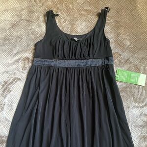 Jump Apparel - black tank dress. Knee length. Sheer overlay. Side zipper. SZ 14